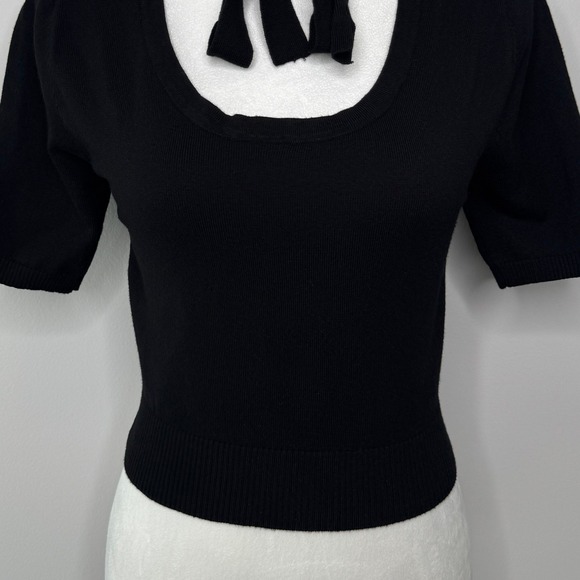 Royal Monk Sweater Size Small Black Tie Neck Bat Graphic Goth Gothic Alt Indie - Picture 5 of 11